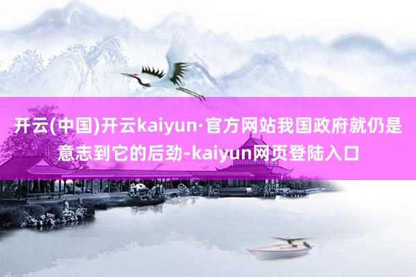 开云(中国)开云kaiyun·官方网站我国政府就仍是意志到它的后劲-kaiyun网页登陆入口