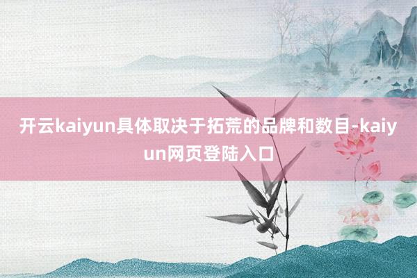 开云kaiyun具体取决于拓荒的品牌和数目-kaiyun网页登陆入口