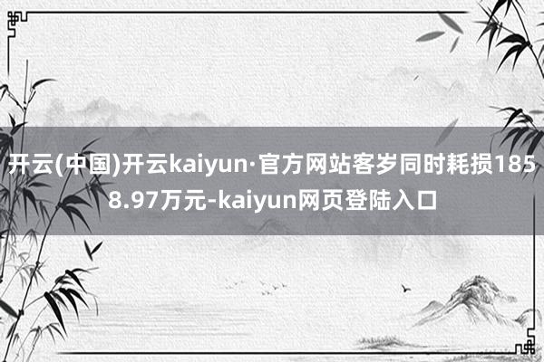 开云(中国)开云kaiyun·官方网站客岁同时耗损1858.97万元-kaiyun网页登陆入口