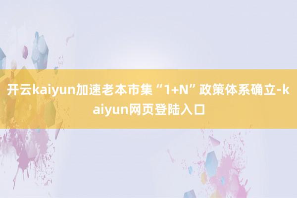 开云kaiyun加速老本市集“1+N”政策体系确立-kaiyun网页登陆入口